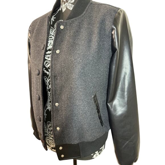 Seven for All Mankind Black and Gray Bomber Jacket Size M - Picture 3 of 9